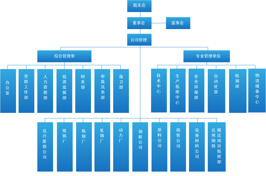 四川省达州钢铁集团有限责任公司组织机构图